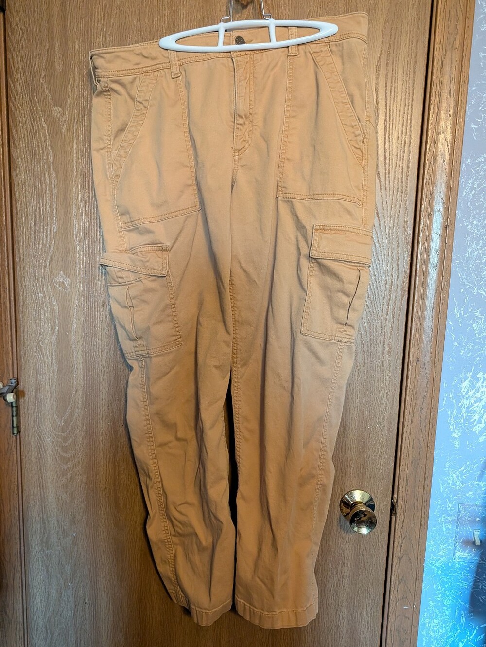 L.L.Bean Cotton Stretch Mid-Rise Straight-Leg Cargo Pants - Size 16 (35")